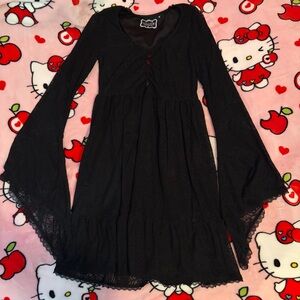Killstar Spiderweb Lace Bell Sleeves Dress Size M